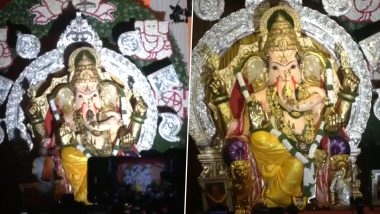 GSB Seva Mandal 2024 Ganpati’s First Look Unveiled in Mumbai Ahead of Ganesh Chaturthi Festival (Watch Video)