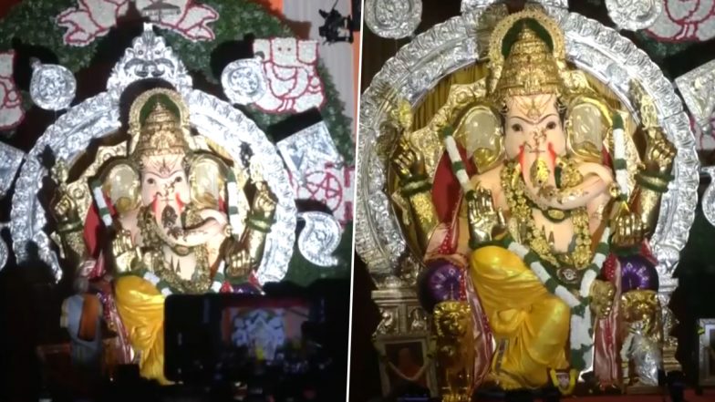 GSB Seva Mandal 2024 Ganpati’s First Look Unveiled in Mumbai Ahead of Ganesh Chaturthi Festival (Watch Video)