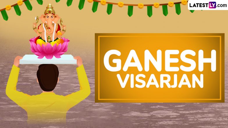 Anant Chaturdashi 2024 Greetings: Messages, HD Images, Wallpapers, Stickers and Wishes for Ganesh Visarjan