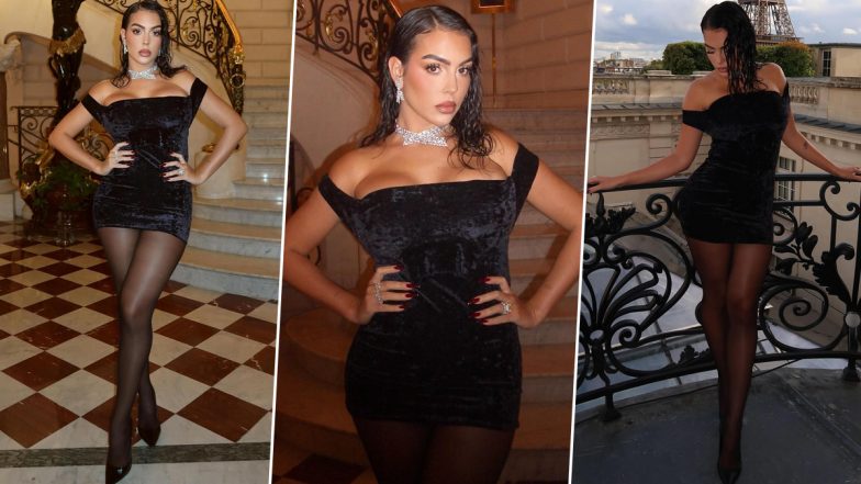 Cristiano Ronaldo’s Girlfriend Georgina Rodriguez Slays at Paris Fashion Week 2024 in Stylish Black Strapless Dress and Wet Hair Look (View Pictures)