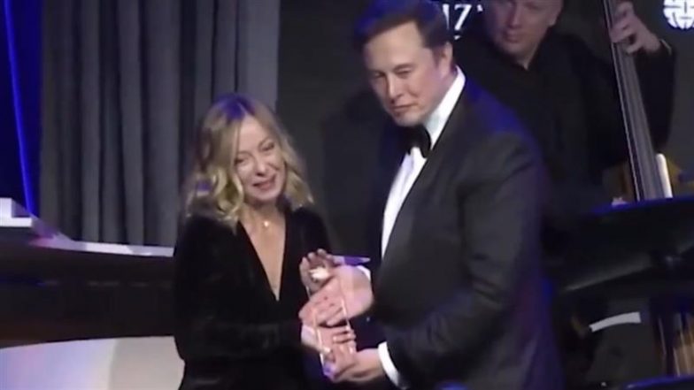 ‘Thanks Elon’: Italian Prime Minister Giorgia Thanks Elon Musk After He Calls Her ‘Authentic, Honest and Truthful’ During the Global Citizens Award 2024 Event in New York (Watch Videos)