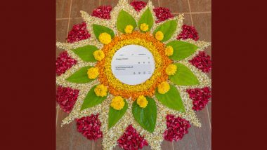 Onashamsakal 2024 Wishes by Google India With Unique Pookalam Design Picture Goes Viral, View Creative Post by Search Engine Platform for All 'Chettas and Chechis'