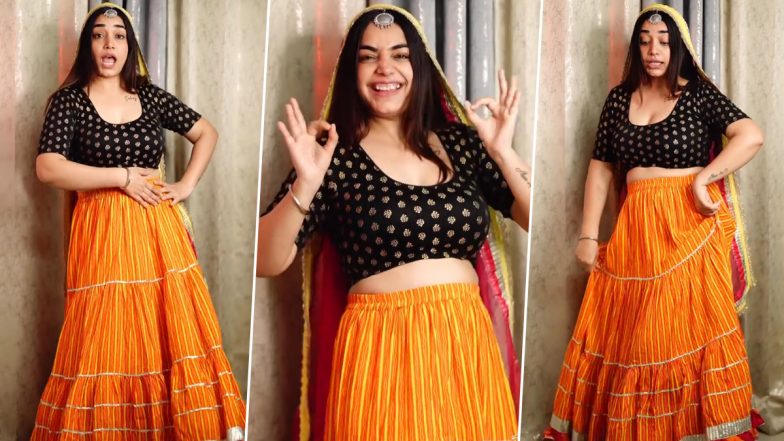 Kulhad Pizza Couple Desi Viral Video: Sehaj Arora's Wife Gurpreet Kaur Grooves to Haryanvi Song in Colourful Ghagra Choli, Watch Instagram Reel