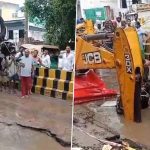 ‘Gurgaon Is Not for Beginners’: Delivery Agent Swims to Safety After Getting Trapped in Huge Sinkhole As Portion of Basai Road Caves in Following Heavy Rainfall in Gurugram, Viral Video Surfaces