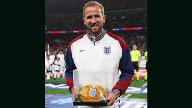 Harry Kane Receives a Special Golden Cap on Completing 100 Appearances for England Ahead of UEFA Nations League 2024–25 Match Against Finland (Watch Video)