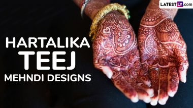 Easy Mehndi Designs for Hartalika Teej 2024: Unleash Your Creativity With Traditional Henna Patterns and Unique Mehendi Motifs for Front and Back Hand (Watch Videos)