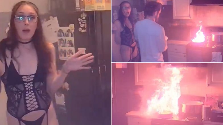 Kick Streamer ‘Hiheyitsdani’ Nearly Sets Her Kitchen on Fire While Streaming and Cooking in Lingerie, Shocking Video Goes Viral