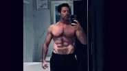 Hugh Jackman Posts Shirtless Selfie, Flaunts Ripped Physique on Insta; &lsquo;Deadpool and Wolverine&rsquo; Star Thanks Team for Helping Him Get in Shape (View Pic)