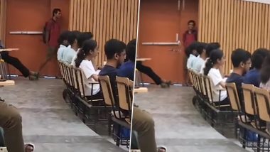 ‘Guy Trying To Enter Late in Class’: Classroom Erupts Into Laughter As Student Tries To Enter Lecture Hall Late at IIT Kanpur in UP, Heartwarming Video Surfaces