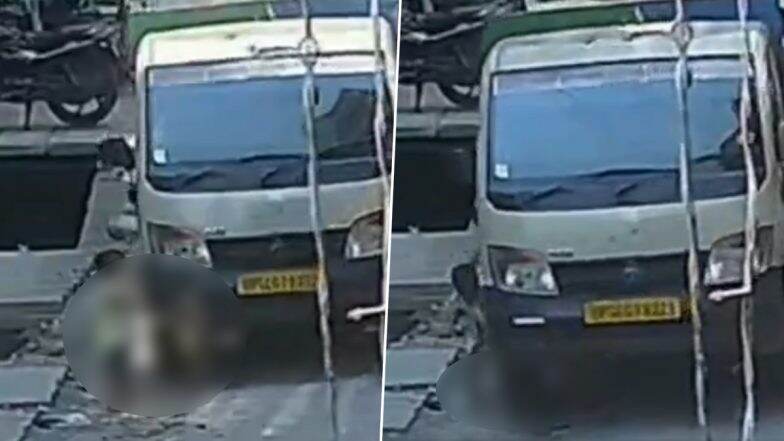 Accident Caught on Camera in Ghaziabad: 2-Year-Old Girl Critically Injured After Being Run Over by Garbage Truck; Disturbing Video Surfaces