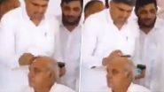 Haryana: Party Worker Combs Congress Leader Bhupinder Singh Hooda’s Hair During Rally in Mahendragarh, Video Goes Viral