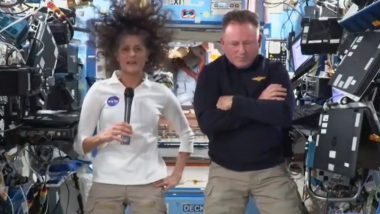 Sunita Williams, Barry Butch Wilmore Address Earth While Being Stuck on ISS; Indian-Origin NASA Astronaut Says Will Vote in US Presidential Election 2024 From Space (Watch Videos)