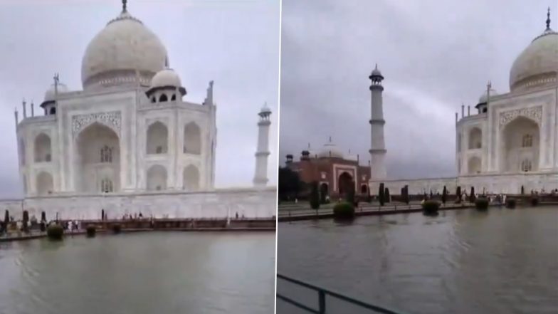 Taj Mahal's Main Dome Sees Water Leakage After Incessant Rain in Agra, ASI Claims No Damage; Video Goes Viral