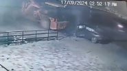 Accident Caught on Camera in Lucknow: 2 Youths Dead As Speeding Car Rams Into Stationary Crane in UP; Video Surfaces