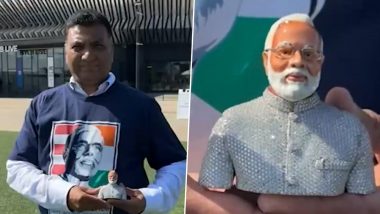 Diamond Statue of PM Modi: Lab-Grown Diamonds Used by 2 Indian Community Members To Make PM Narendra Modi’s Miniature Statue in US (See Pics and Video)