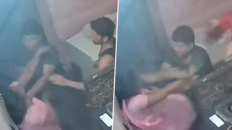 Narsinghpur Shocker: Woman Brutally Thrashed by Man at Roadside Eatery in Madhya Pradesh For Rejecting Advances, Police Launch Probe After Disturbing Video Surfaces