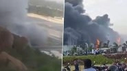 Hosur Fire: Massive Blaze Erupts at Tata Electronics Facility in Tamil Nadu, 4 Admitted in Hospital (Watch Video)