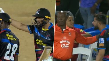 Imad Wasim Argues With Umpires, Recalled After Being Given Out As Drama Ensues During Trinbago Knight Riders vs Antigua and Barbuda Falcons CPL 2024 Match (Watch Video)