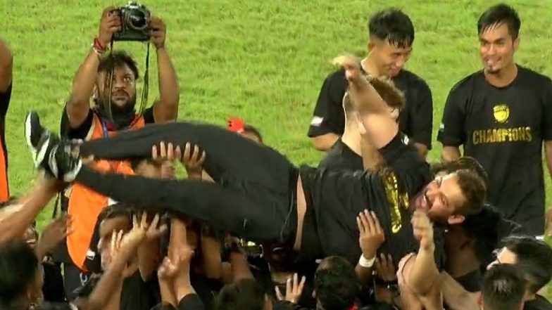 NorthEast United FC Players Lift Team Owner John Abraham After Winning Durand Cup 2024 (See Pic)