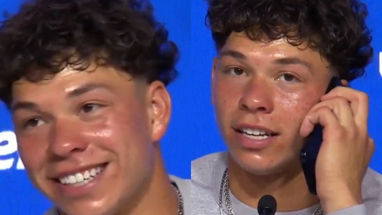 Ben Shelton Reacts to 'Untimely' Call From His Dad in Midst of Press Briefing Following US Open 2024 Loss to Frances Tiafoe, Attendees Giggles On His Innocence (Watch Video)