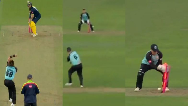 Comedy of Errors! Rory Burns Misses Simple Run-Out Chance To Dismiss Michael Jones During Surrey vs Durham Vitality T20 Blast 2024 Match (Watch Video)