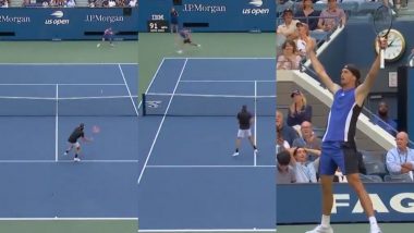 Alexander Zverev Does a ‘Rafael Nadal’ To Stun Taylor Fritz With Epic ‘Banana’ Shot During US Open 2024 Men’s Singles Quarterfinal (Watch Video)