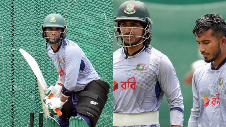 Bangladesh Cricketers Begin Practice at Sher-E-Bangla National Cricket Stadium Ahead of Test Series Against India (See Pics)