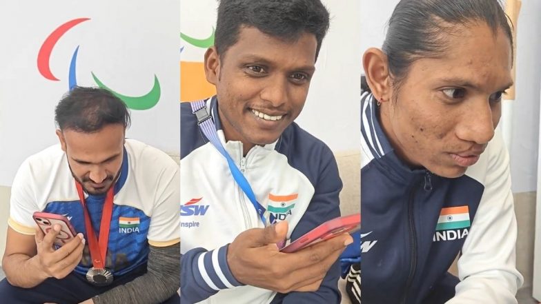 Prime Minister Narendra Modi Speaks to Ajeet Singh, Mariyappan Thangavelu, and Deepthi Jeevanji Over Phone Call, Congratulates Them for Paris Paralympics 2024 Triumphs (Watch Video)