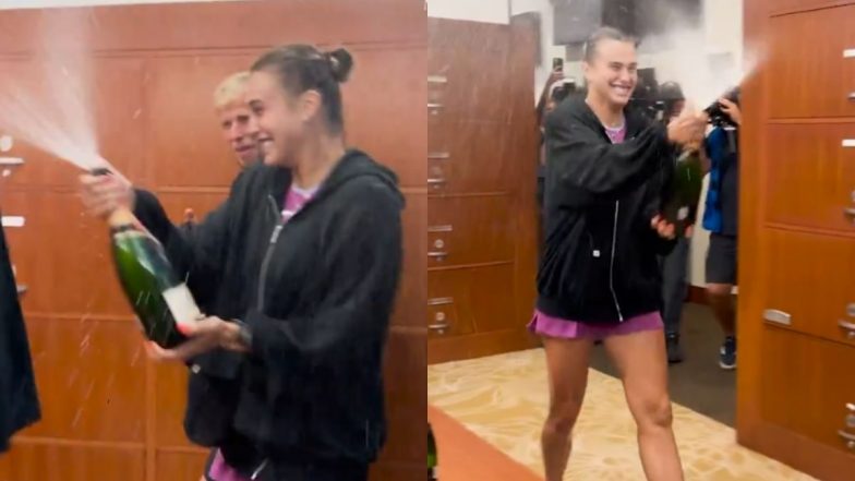 Aryna Sabalenka Celebrates Maiden US Open Title by Popping Champagne, Video Goes Viral