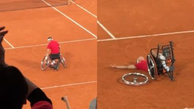 Japanese Para-Tennis Star Tokito Oda Takes Off Wheel From Chair to Celebrate By Laying Down On Court After Winning Men’s Singles Gold Medal Match in Wheelchair Tennis at Paris Paralympics 2024 (Watch Video)