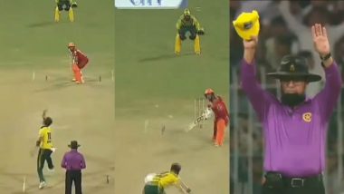 Mohammad Haris Steps Down the Wicket To Hit Shaheen Shah Afridi for a Brilliant Six Over Covers During Stallions vs Lions Pakistan Champions Cup 2024 Match (Watch Video)