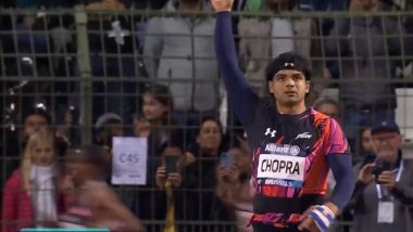 Neeraj Chopra Throw Video: Watch India’s Star Javelin Thrower’s 87.86 M Effort That Helped Him Finish Second in Brussels Diamond League 2024