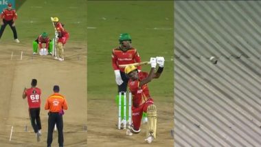 Shaqkere Parris Hits a Monstrous 124 M Six off Gudakesh Motie's Bowling During Trinbago Knight Riders vs Guyana Amazon Warriors CPL 2024 Match (Watch Video)