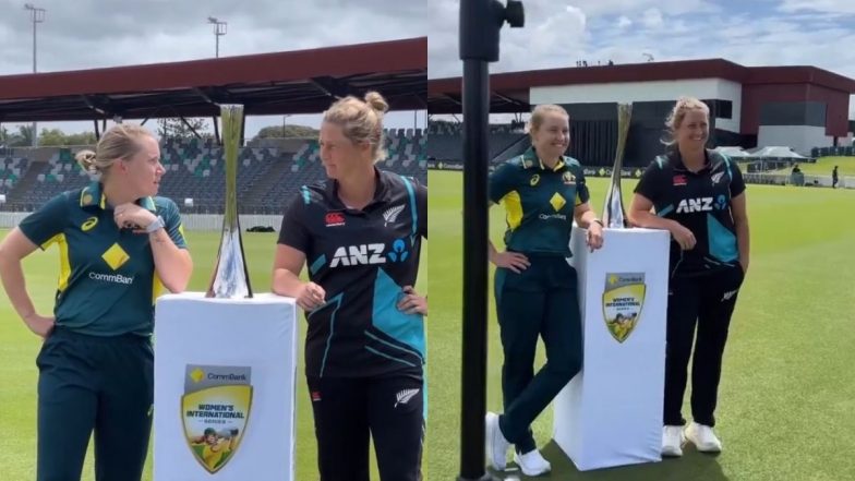 Sophie Devine and Alyssa Healy's Hilarious Conversation While Posing for Trophy Ahead of AUS-W vs NZ-W 2024 T20I Series Goes Viral (Watch Video)