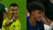 Family Hat-trick! Cristiano Ronaldo Points Towards Son After Netting Goal in Al-Ettifaq vs Al-Nassr SPL 2024&ndash;25 Match Following Cristiano Jr&rsquo;s Brace for Al-Nassr's Youth Team (Watch Video)
