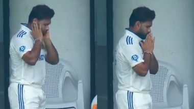 Rishabh Pant Offers Prayers Before Walking Out To Bat on Day 3 of IND vs BAN 1st Test 2024, Video Goes Viral