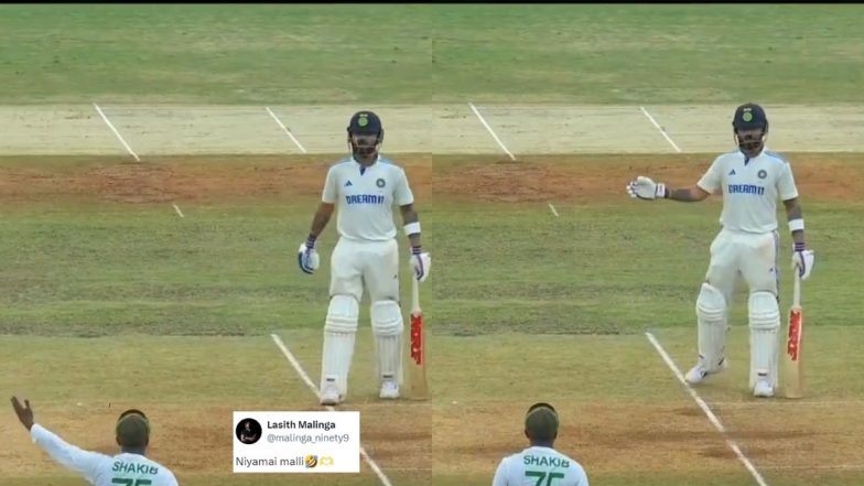 ‘Niyamai Malli’ Virat Kohli Speaks in Sinhala With Shakib Al Hasan While Referring to Lasith Malinga’s Yorkers During IND vs BAN 1st Test 2024, Ex-Sri Lanka Pacer Reacts