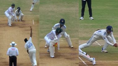 Yashasvi Jaiswal Showcases Brilliant Reflexes at Short-Leg To Dismiss Shakib Al Hasan Off Ravi Ashwin During IND vs BAN 1st Test 2024 (Watch Video)