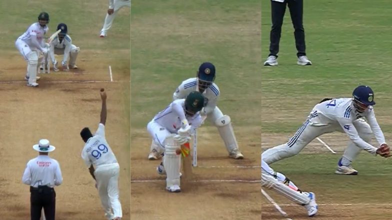 Yashasvi Jaiswal Showcases Brilliant Reflexes at Short-Leg To Dismiss Shakib Al Hasan Off Ravi Ashwin During IND vs BAN 1st Test 2024 (Watch Video)