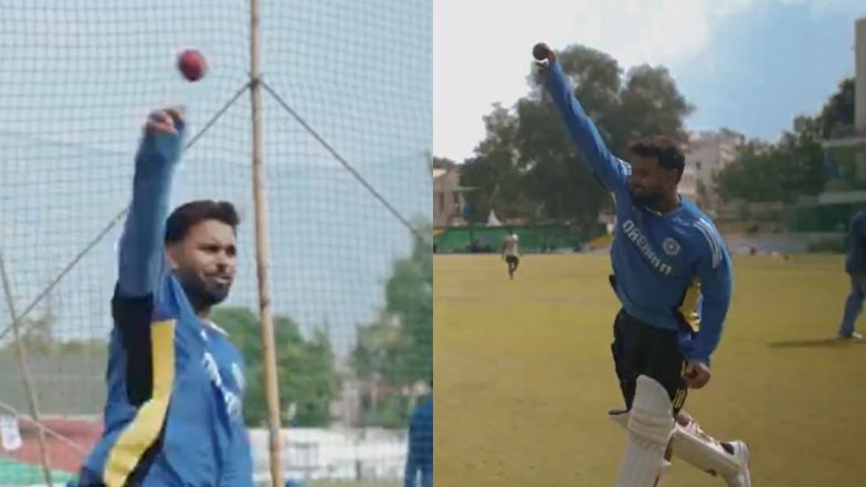 Rishabh Pant Bowls Spin to Shubman Gill During Indian Cricket Team's Practice Session Ahead of IND vs BAN 2nd Test 2024 (Watch Video)