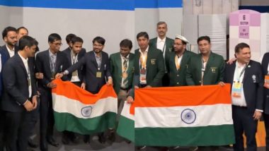 India, Pakistan Chess Teams Pose With Indian Flag Following Chess Olympiad 2024; Video Goes Viral