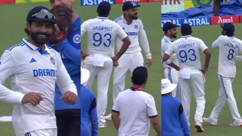 Virat Kohli, Ravindra Jadeja Shares Fun Moment With Jasprit Bumrah As They Try To Imitate Star Indian Pacer’s Bowling Action During IND vs BAN 2nd Test 2024 (Watch Video)