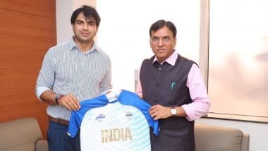 Two-time Olympic Medallist Neeraj Chopra Meets Union Sports Minister Mansukh Mandaviya in Delhi