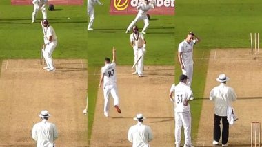 Rare No-Ball Saves Shoaib Bashir As Bowler Kyle Abbott’s Towel Falls During Delivery Stride in Somerset vs Hampshire County Championship 2024–25 Match (Watch Video)