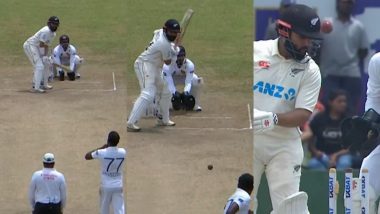 Prabath Jayasuriya Recreates Shane Warne’s ‘Ball of the Century’ To Dismiss Ajaz Patel During SL vs NZ 2nd Test 2024 (Watch Video)