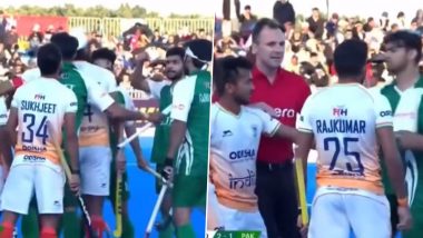 India Men's Hockey Team Players Have Heated Exchange With Pakistan Counterparts After Ashraf Rana Dangerously Fouls Jugraj Singh During IND vs PAK Asian Champions Trophy 2024 Match (Watch Video)