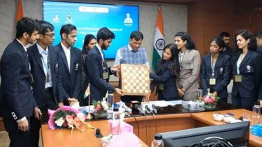 Union Ministers Mansukh Mandaviya, Raksha Khadse Felicitate Chess Olympiad 2024 Winning Indian Men's and Women's Teams