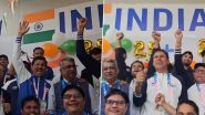 Members of India's Paralympic Games Contingent Chant 'Bharat Mata Ki Jai', Celebrate in Games Village After Surpassing 25-Medal Mark at Paris Paralympics 2024 (Watch Video)