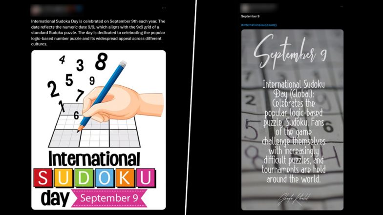 International Sudoku Day 2024 Posts and Images: Netizens Flood X With Messages and Quotes To Celebrate the Puzzle Game