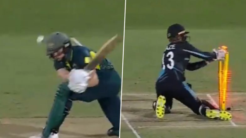 Wicketkeeper Isabella Gaze Runs Out Ellyse Perry As Australia All-Rounder Steps Out of Crease After Missing Sweep Shot During AUS-W vs NZ-W 2nd T20I 2024 (Watch Video)